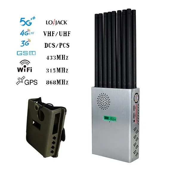 Brouilleur 12 bandes 12W - portée 20 mètres - 4G 3G 2G GSM GPS et